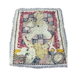 Vintage Crib Baby Infant Blanket Comforter 33x40 Teddy‎ Bear Nursery Decor